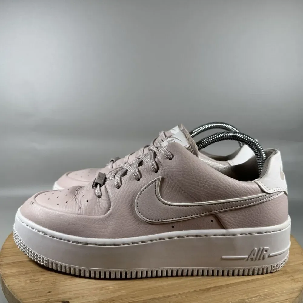 Nike‎ Women's Air Force 1 Sage Low Platinum Leather Sneakers Size 10 CJ1642-002